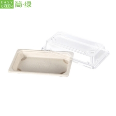 EG-0.4 Disposable Biodegradable Food Tray With Lid For Sushi Meat