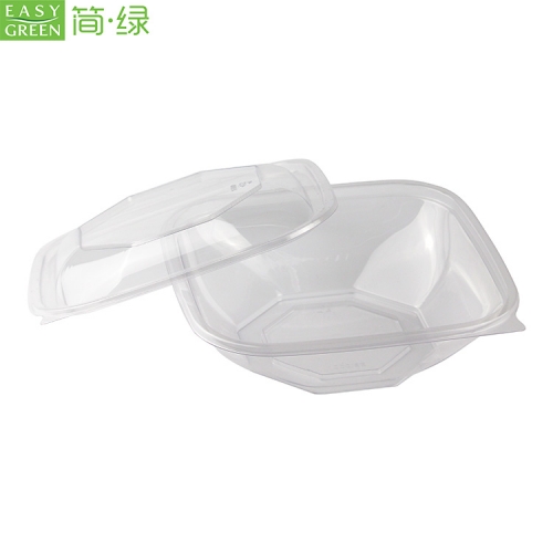 Fruit Salad Bowl PLA Plastic Disposable For Crystal Clear Recycling Packaging