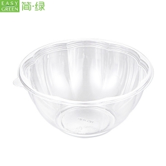 HS-03 Eco-Friendly Round Salad Bowl To Go For Safety PET Plastic