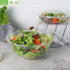 HS-03 Eco-Friendly Round Salad Bowl To Go For Safety PET Plastic