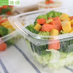 Wholesale Eco Plastic Container Salad Bowl Clear With Lid