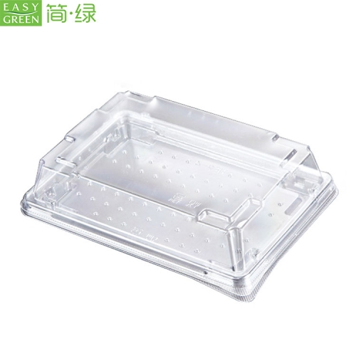 Disposable PET Plastic Disposable Sushi Tray Container Packaging For Sushi Meat