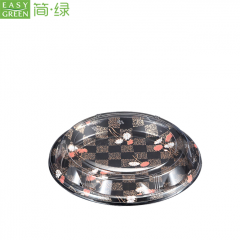 Round Sushi Display Party Tray For Recycling PS Plastic