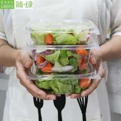 16oz(450ML)Disposable Salad Bowl PLA Plastic Disposable With Lid