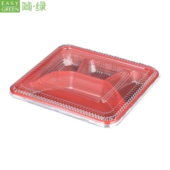 Disposable Microwave Safe Paper Lunch Box PP Plastic With Compartment