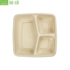 Biodegradable Bamboo Sugarcane Bagasse Container Bento Lunch Box Disposable