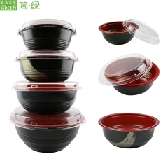 Disposable Plastic Microwave Safe Soup Bowl PP 1000ml With Lid