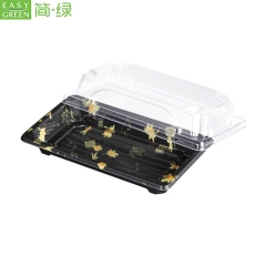 HP-01 Reusable Sushi Plastic Container With Lid For Disposable Food Container