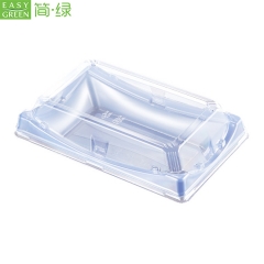 BF-20 Plastic Food Container Sushi Pack Tray For Clear Blue Rectangle Shape