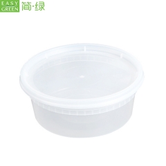 QH-088 Oz Clear Plastic Round PP Deli Container Soup Box With Ldpe Lid