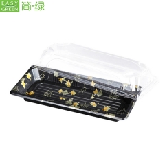 HP-02 Sushi Delivery Box With Anti-Fog Lid For Disposable PS Material