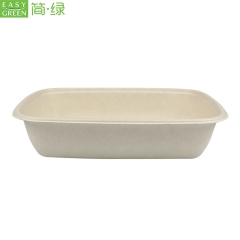 1000ml Eco Friendly Paper Disposable Bento Box For Narutral Pulp Biodegradable Lunch Box