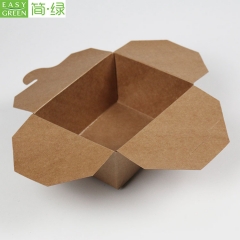 PK-55 Disposable Brown Kraft Paper Pulp Lunch Box For Custom Food Grade Packaging