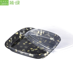 HP50 Square Disposable Food Sushi Round Tray With Lid