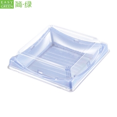 BF-40 Disposable Sushi Plastic Plates Japanese With Lid For Recycle PS