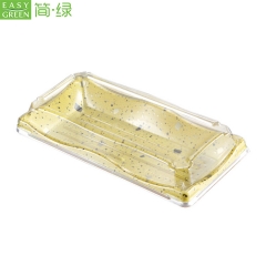 JA9-1 Good Sushi Food Packaging Container Boats Box For Beauty Yellow PS Plastic