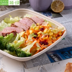 Biodegradable Disposable Microwave Take Away Food Bagasse Container With Lid