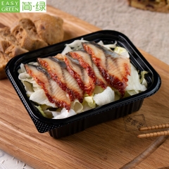 J-8520 Disposable Japanese Food Storage Bento Box With Lid For Eco Friendly PS