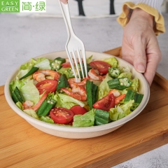 32oz Bagasse Biodegradable Salad Bowl For Instant Noodles Food Containers Disposable