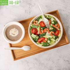 32oz Bagasse Biodegradable Salad Bowl For Instant Noodles Food Containers Disposable