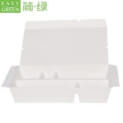 EASY GREEN Disposable Lunch Box White Paper Food Packaging with 5 Compartment