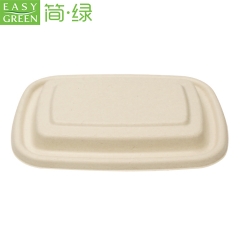 Easy Green disposable rectangle biodegradable salad noodle lunch food storage container with paper lids