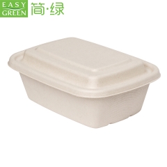 EASY GREEN Disposable Biodegradable Bagasse Tableware Rectangular Pulp Molded Food Packaging Container