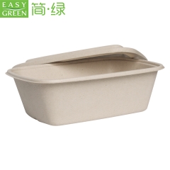 EASY GREEN Disposable Biodegradable Bagasse Tableware Rectangular Pulp Molded Food Packaging Container