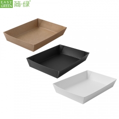 Easy green Healthy material baking food packaging kraft paper trays with lid