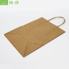 Easy Green Wholesale custom Logo printed brown kraft paper shopping bags