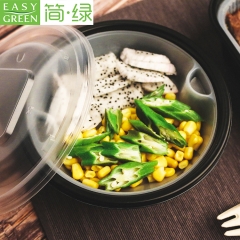 Easy Green 2 Divided Disposable Soup Noodle PP Bowl With Removable Food Tray