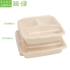 Easy Green Hot Sales Disposable Biodegradable Bagasse Lunch Trays With Lid