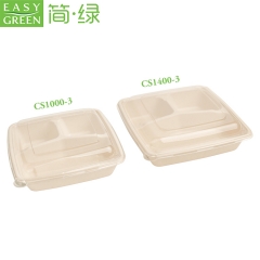 Easy Green Hot Sales Disposable Biodegradable Bagasse Lunch Trays With Lid