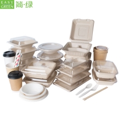 Easy Green Hot Sale Eco Friendly Biodegradable Disposable Bagasse Food Packaging Biodegradable Microwave Food Container