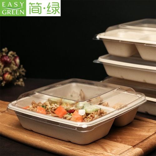 Conteneurs jetables verts faciles d'emballage de restauration rapide de papier à emporter pour la nourriture