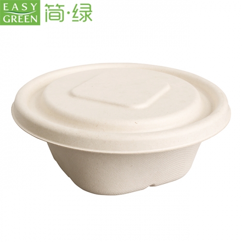 Easy Green CH750 disposable tableware round bagasse fibre take out bowls with bagasse lids supplier