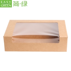 Custom logo printing disposable food paper packaging food grade Take Away kraft paper box