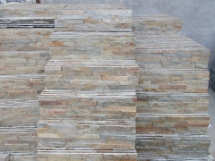 Rusty yellow quartz veneer panels cultured stone cladding fireplace stone veneer