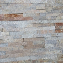 Rusty yellow quartz veneer panels cultured stone cladding fireplace stone veneer