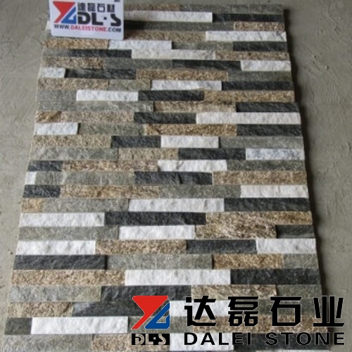 Mixed color quartz stone veneer siding panels