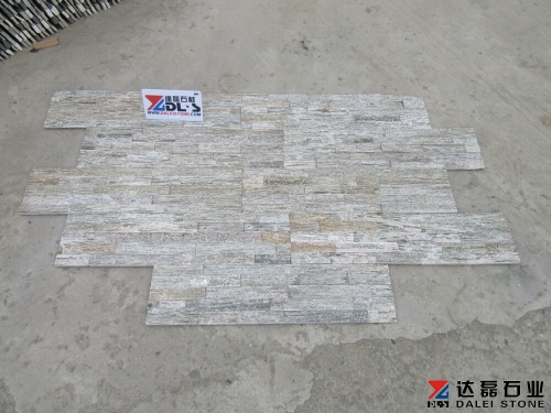 Wooden white quartz stacked stone panels stacked cultured stone