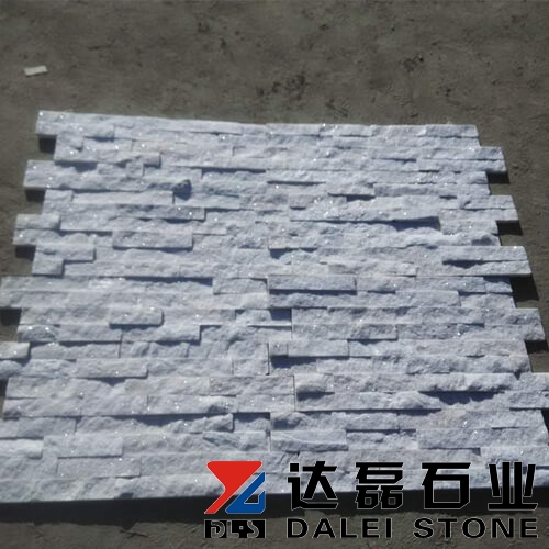 White quartz stacked stone veneer cultured stone wall cladding price