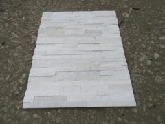 White quartz stacked stone veneer panel indoor cultured stone wall cladding