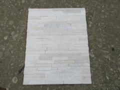 White quartz stacked stone veneer panel indoor cultured stone wall cladding