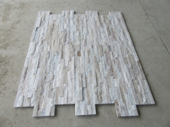 Golden white quartz stacked stone veneer glued cultured stone