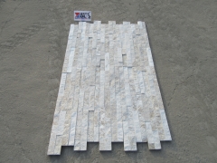 Golden silk white quartzite cultured stone wall veneer stacked stone panel