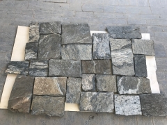 China striped grey granite natural stone square shape wall cladding and corner