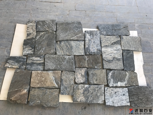 China striped grey granite natural stone square shape wall cladding and corner