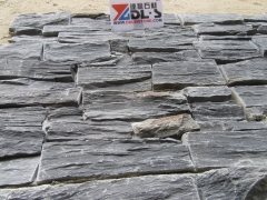 Black slate stacked stone slate cement cultured stone wall panel decoration