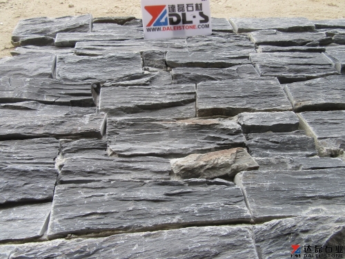Black slate stacked stone slate cement cultured stone wall panel decoration